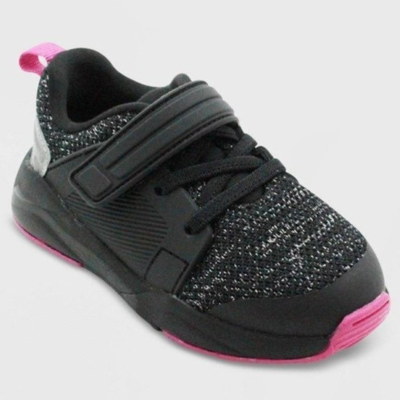 Toddler Vance Sneakers Black Pink - Cat & Jack 5 - Picture 1 of 4